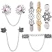 LOCOLO Vintage Sweater Shawl Clips Cardigan Collar Clips Flowers Patterns for Women Girls (6) Gold, Silver