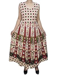 Womens Maxi Dress Sundress Handmade Paisley Print Boho Indian Summer Chic Dresses