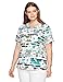 Alfred Dunner Women's Stripe Floral Knit Top