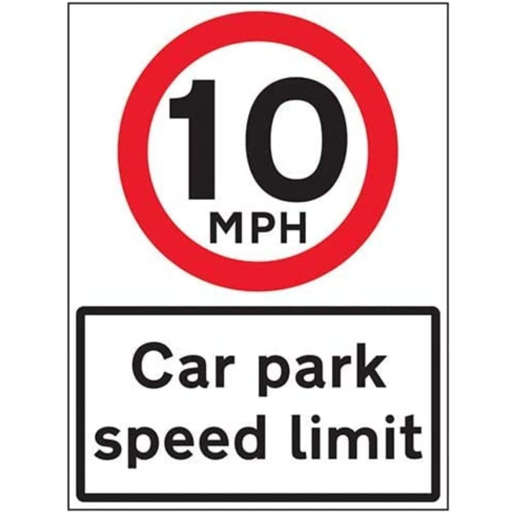 10 MPH Car Park Speed Limit - 3mm AlumComp RA1 Anti Graffiti - 450x600mm