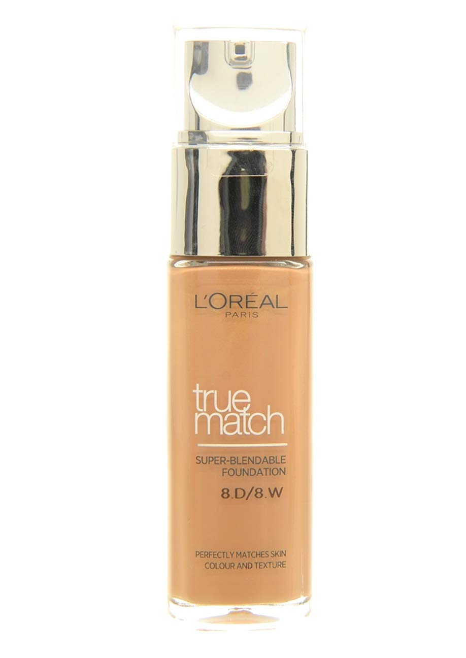 L'Oreal Paris True Match Foundation - 30 ml, Golden Cappuccino (Number W8)