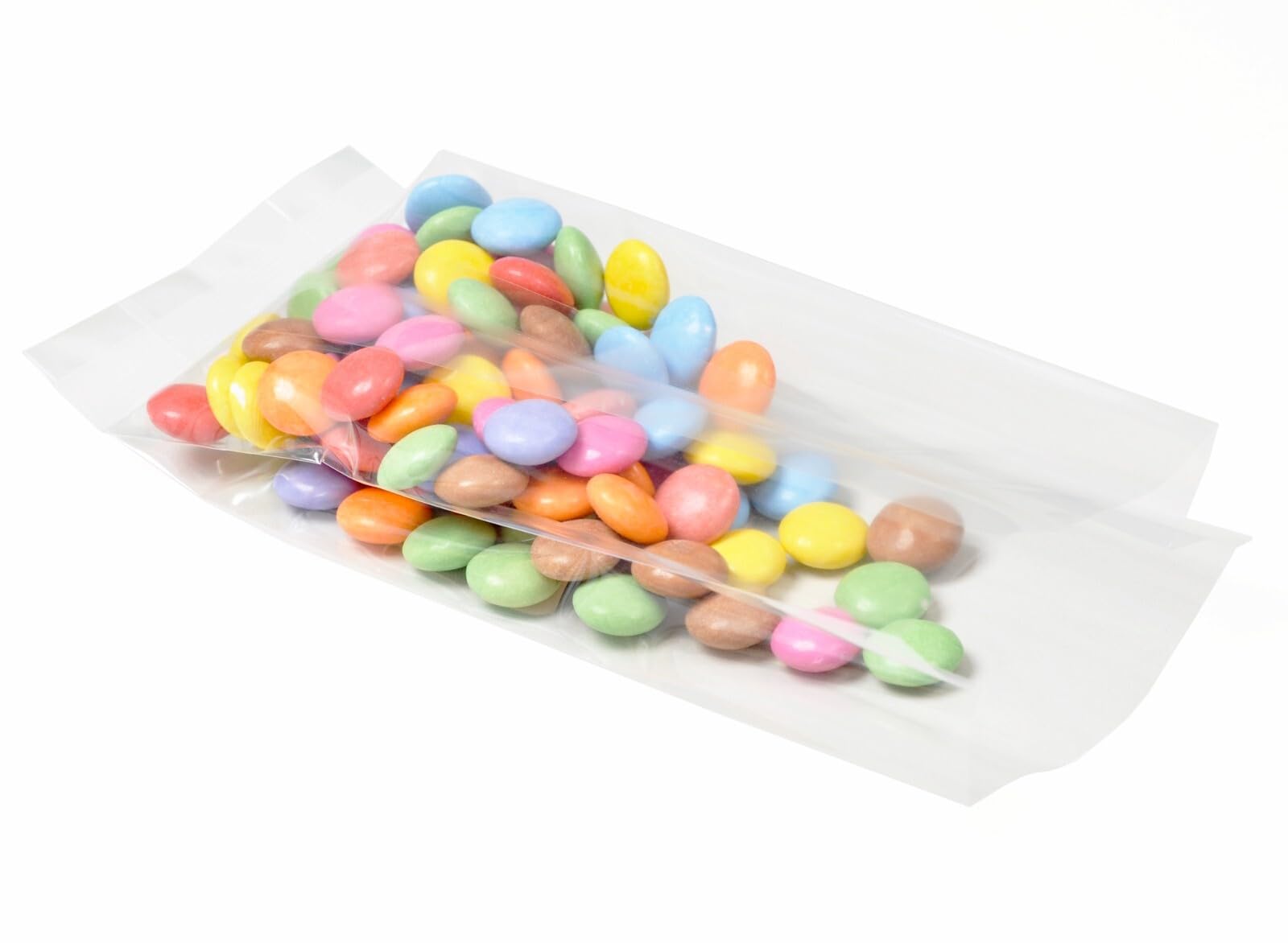 Bag It Plastics Clear Cellophane Crimp Sweet Party Gift Bags 76mm x 38mm x 180mm / 3" x 1.5" x 7" (Pack of 50) - Perfect for Sweets, Cookies, Treats & Favors - 40 micron / 160 gauge