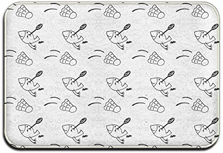 Non-slip Doormats Coral Fleece Door Mat Mud Dirt Trapper Mats Entrance Rug Shoes Scraper Floor Indoor/Outdoor Badminton Sparrow 40x60cm