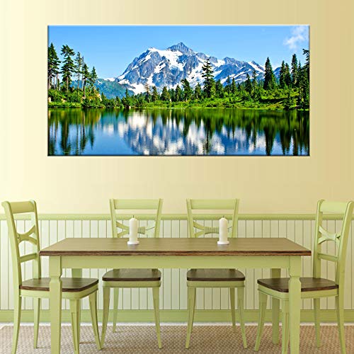 Canvas Wall Art Mountain and Lake Painting Print - 20\