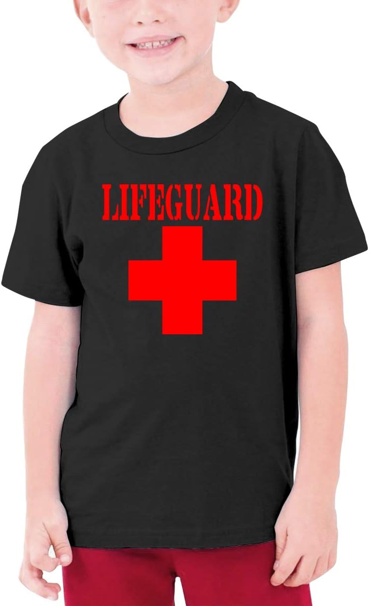 Lifeguard Gear Logo Teens Funny Short Sleeve T-Shirt Youth Cotton Casual Top Tee Summer White