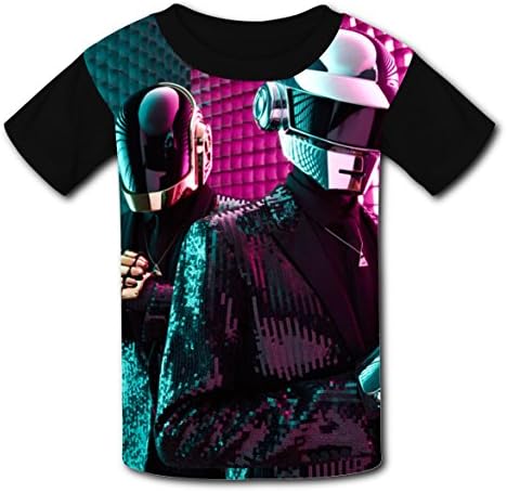 Daft_Punk_DP_DJ Music T-shirts for Kids Tee Shirt Tops Short Sleeve Costume L