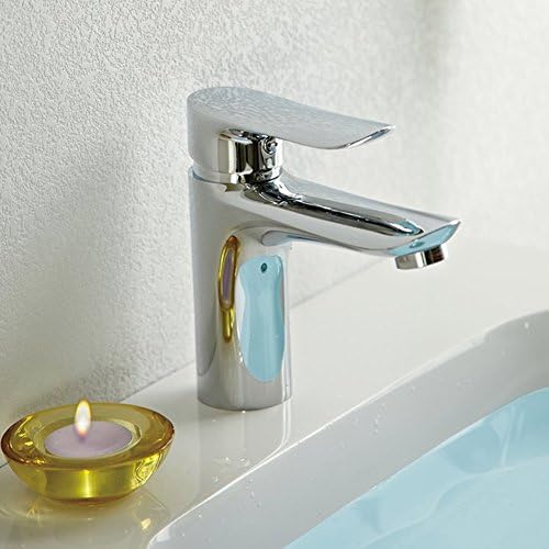 GOOAO Single Handle Vanity Bathroom Faucet All Brass Stainless Steel Basin Mixer Taps Chrome (MA3340)