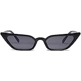 Small Cat Eye Sunglasses for Men and Women Skinny Retro Frame Y2K Shades Trendy Fun Fashion Glasses