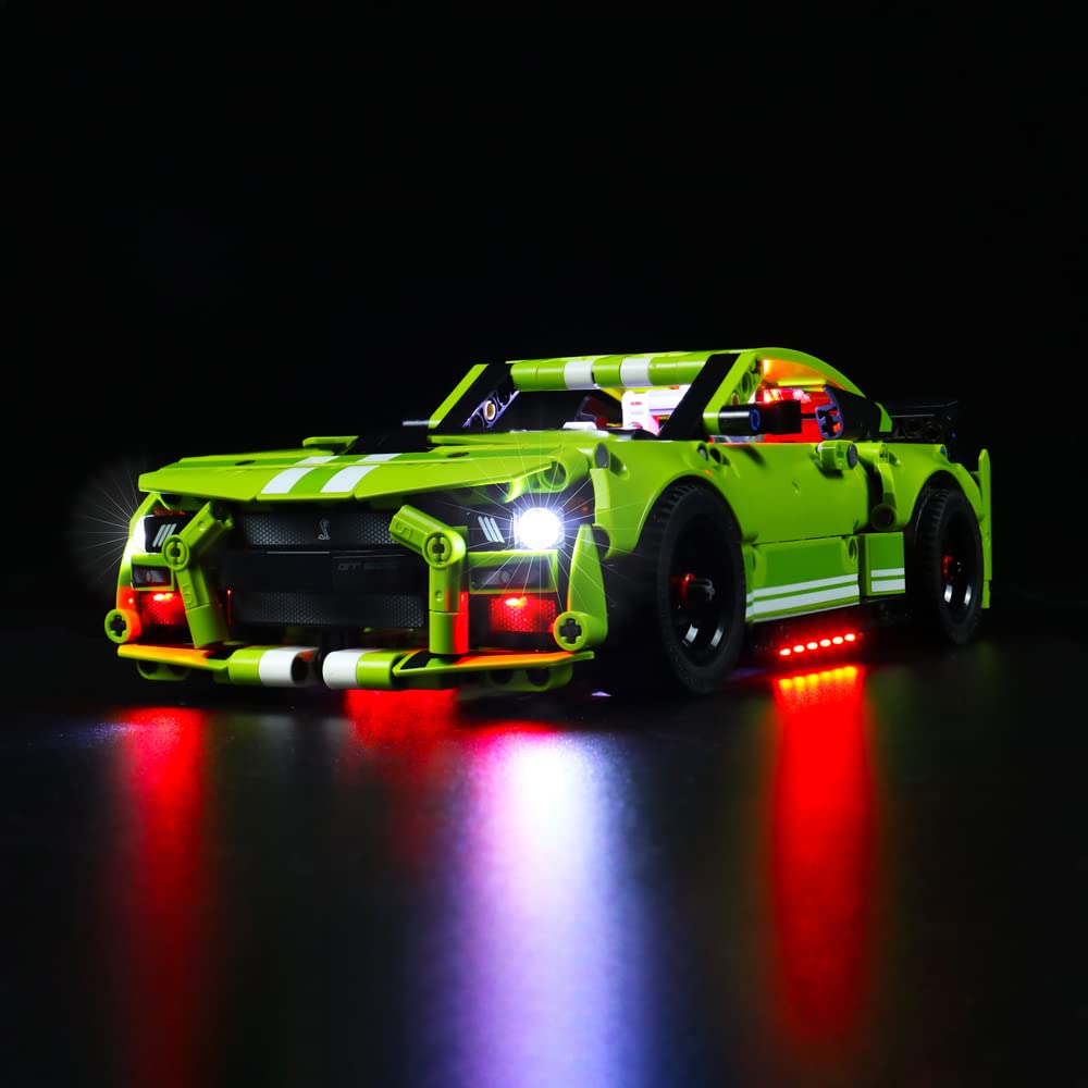 LocoLee Led Light Set for Lego Ford Mustang Shelby GT500,Decoration Light Kit for Lego Technic Ford 42138 Collectable Building Blocks Model,Creative Gift,Only Light Set,No Lego