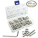 175PCS M4 304 Stainless Steel Button Hex Socket Head Cap Screws Bolts Nuts Assortment Kit