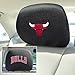 FANMATS 12521 Chicago Bulls Embroidered Head Rest Cover Set - 2 Pieces