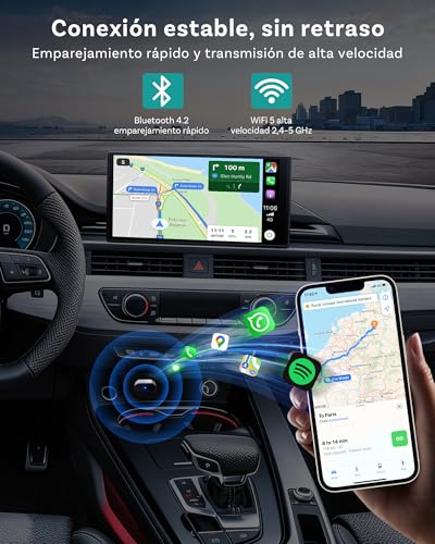 OTTOCAST Mini Nova 2026 Upgraded, Adattatore CarPlay Wireless Android Auto, WiFi Dual-Band, Riconnessione Automatica Rapida, Plug & Play USB, Per Auto con CarPlay Cablato OEM dal 2016