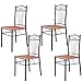 Tangkula Steel Frame Dining Set Table and Chairs Kitchen Modern Furniture Bistro Wood