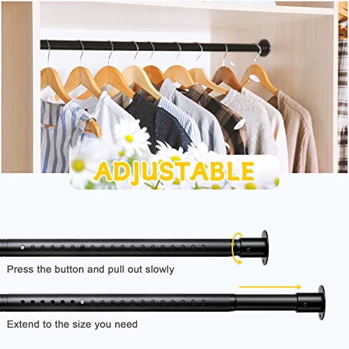 Closet Rod, 18-81 Inches Adjustable Closet Hanging Rod Heavy Duty