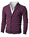 Ohoo Mens Slim Fit shawl Collar Knit Cardigan With Elbow Patch