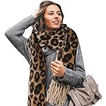 Yinuoday Winter Leopard Scarf with Tassels for Women Warm Winter Neck Wraps Pashmina Shawls Yinuoday Winter Leopard Scarf with Tassels for Women Warm Winter Neck Wraps Pashmina Shawls