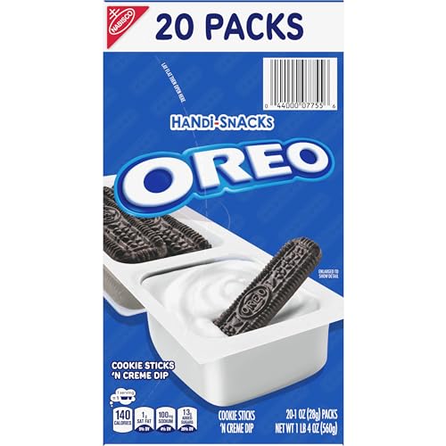 HANDI-SNACKS OREO COOKIE STICKS ‘N CREME DIP SNACK PACKS, 20 SNACK PACKS