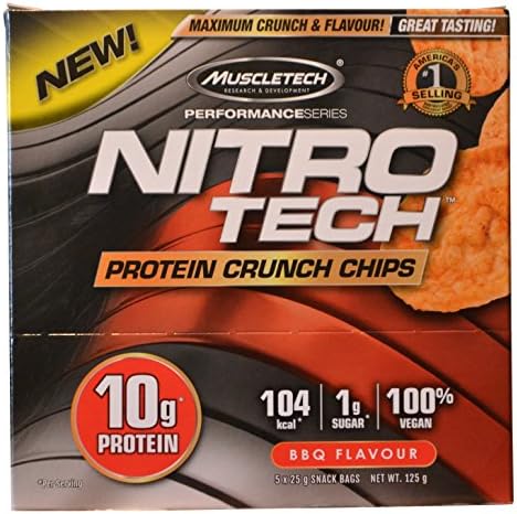MuscleTech Nitro Tech Protein Crunch Chips BBQ Flavor 5 Bags