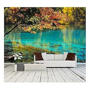 Lake in Jiuzhaigou National Park - Removable Wall Mural | Self-Adhesive Large Wallpaper - 66x96 inches