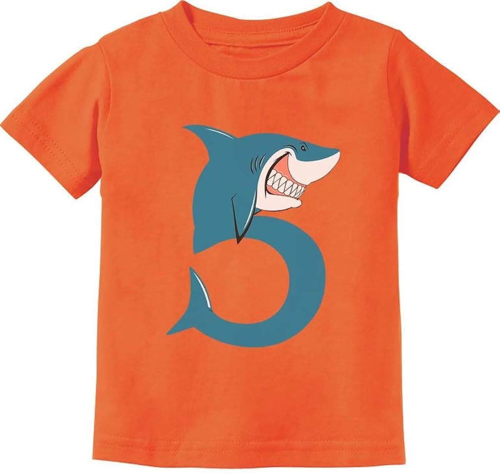 TeeStars - 5th Birthday Shark Party Gift for Five Year Old Toddler Kids T-Shirt