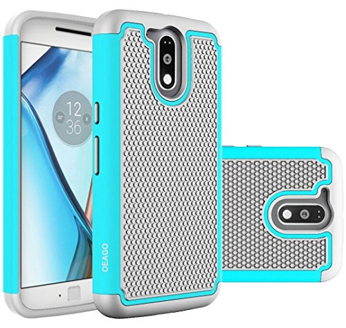 Moto G4 Case, Moto G4 Plus Case - OEAGO [Shockproof] [Impact Protection] Hybrid Dual Layer Defender Protective Case Cover for Motorola Moto G4 / G4 Plus (Moto G Plus, 4th Gen) - Mint