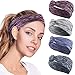 4 Pack Women Girls Headband mens Headband Fashion Criss Cross Head Wrap Hair Band Bow Wired Stretchy Headwraps Yoga Running Hairband Sports Bow Knotted Flower Shower Headbands