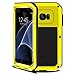 Galaxy S7 Edge Case, bpowe Armor Tank Aluminum Metal Shockproof Military Heavy Duty sturdy Protector Cover Hard Case for Samsung Galaxy S7 Edge (Yellow)