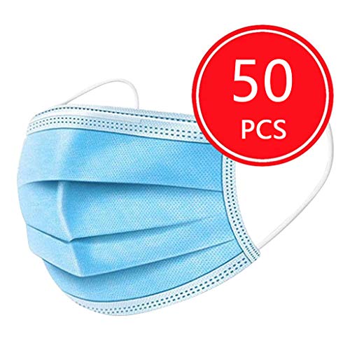 (US Stock) 3 Ply Non-Woven, 50Pcs Disposable Face Bandanas with Cosmic Planet Pattern, Breathable and Anti-Haze Dust (60pc)