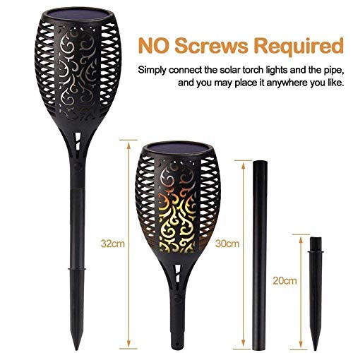 Loryro Solar Lights Outdoor Waterproof, Flames Torches Lights Dancing Flickering 96 LED Landscape Decoration Lighting Auto On/Off Solar Security Spotlight for Garden Patio Yard Driveway (4 Pack) - Thumbnail 7