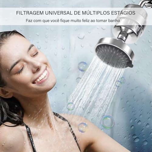 Filtro Chuveiro, Filtro de Chuveiro, 2 Cartucho, Cabeça de 25 Estágios Para Remoção de Agua Dura Cloro/Flúor/Metais Pesados