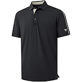 M MAELREG Golf Polo Shirts for Men Short Sleeve Dry Fit Solid Moisture Wicking Casual Performance Collared Mens Polo Shirts