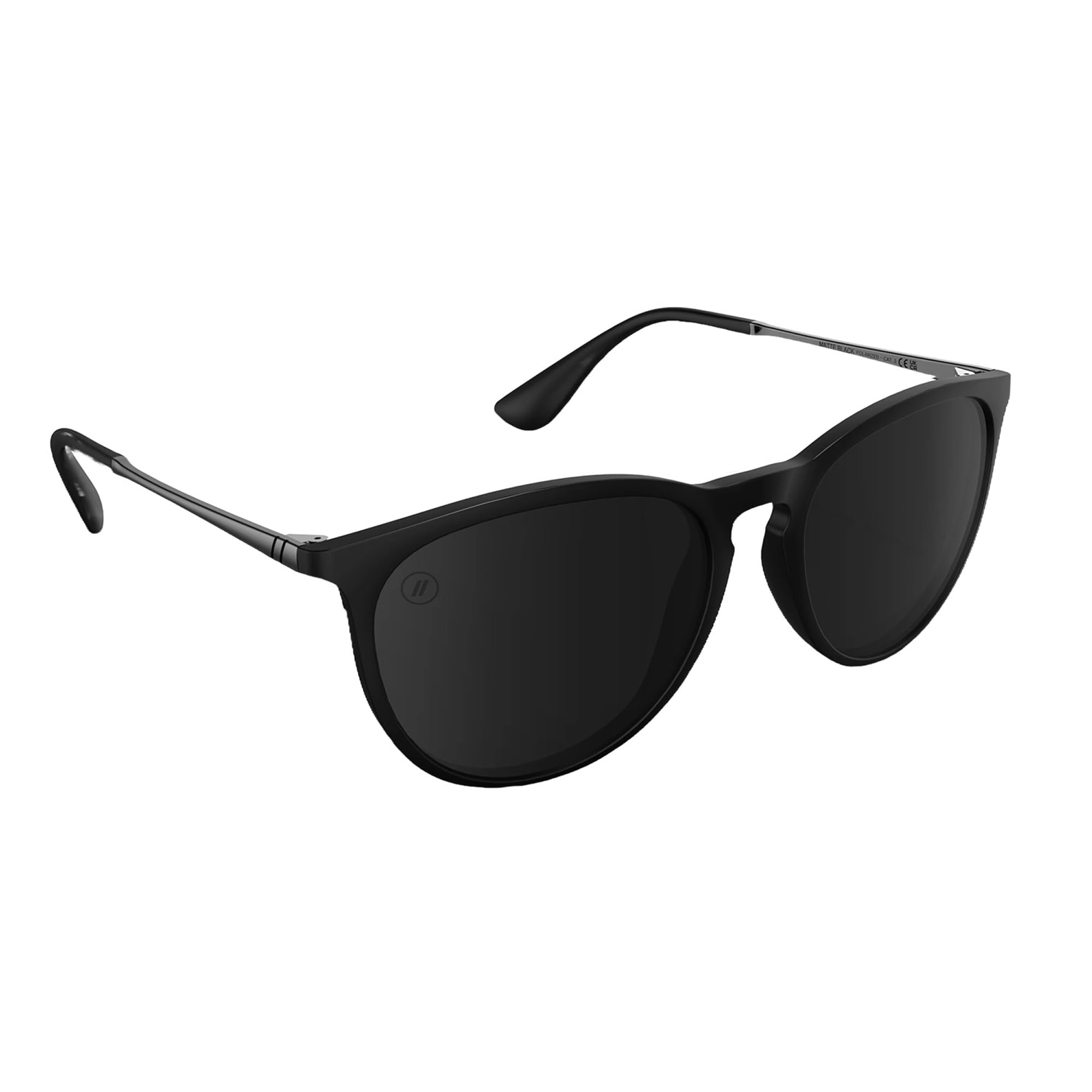 Blenders Eyewear North Park – Polarized Sunglasses – Classic Shape, Mixed Metal Frame – 100% UV Protection – For Men & Women – Matte Black Image