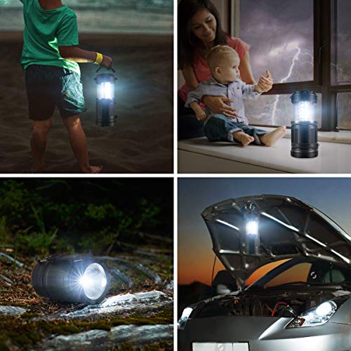 Camping Lantern, 2 Pack Portable LED Flashlights for Camping, Hiking, Reading, Hurricane, Power Outage (2PACK)