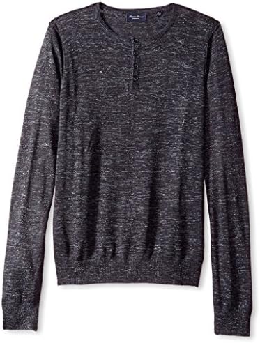 Linea Rosso Men's Marled Merino Henley, Hound, M