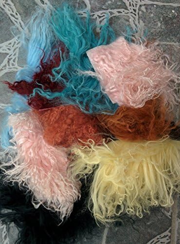 Tibetan Lamb wool Mohair Remnants Scraps 5 ounces Great colors