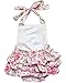 DQdq Baby Girls' Floral Print Ruffles Romper Summer Dress