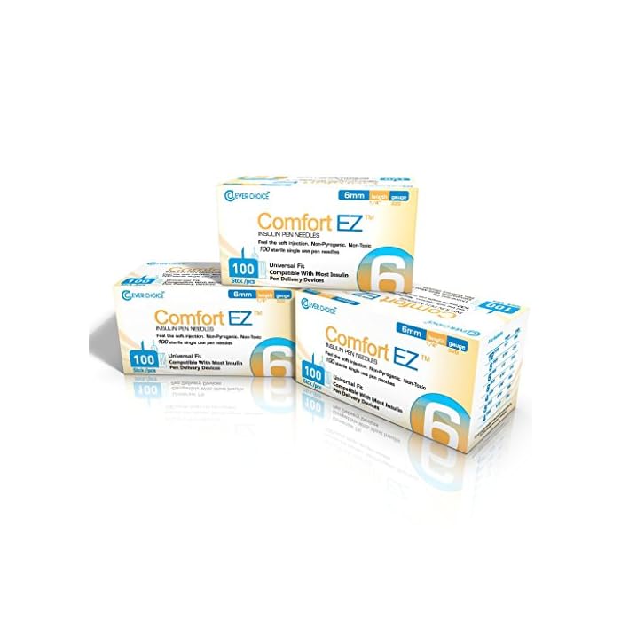 Clever Choice Comfort EZ Pen Needles 32G 6mm (1/4") 3-Pack (300 Needles)