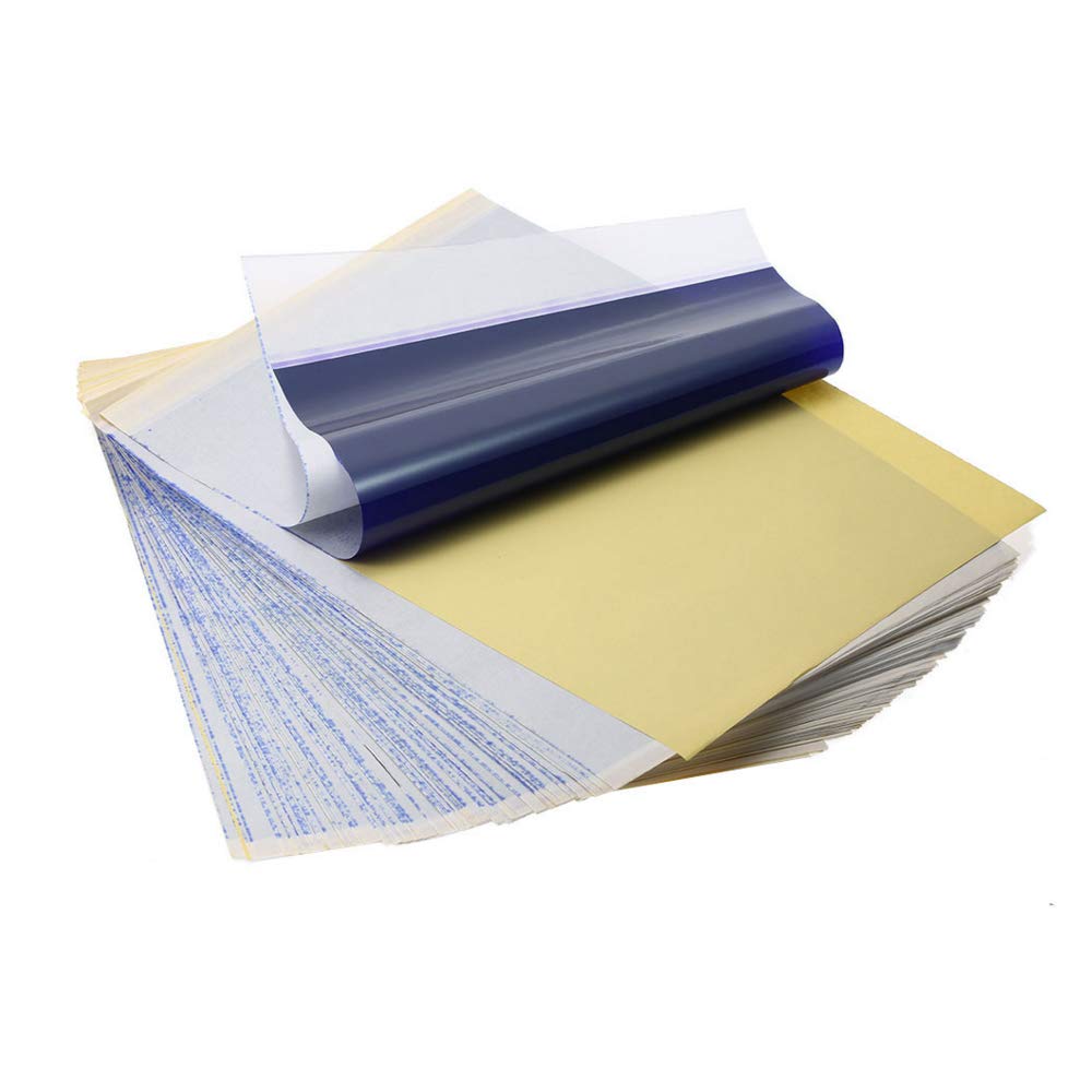 Mintice 50 Sheets Tattoo Carbon Copier Thermal Stencil Body Transfer Paper Copy Tracing to Skin A4 Paper 4 Layers Art Size