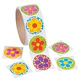 100 Colorful FLOWER Stickers - Polka Dot Backgrounds - FLORAL - Flower Power -BRIGHT Colors - ARTS Crafts SCRAPBOOKING - PARTY Spring