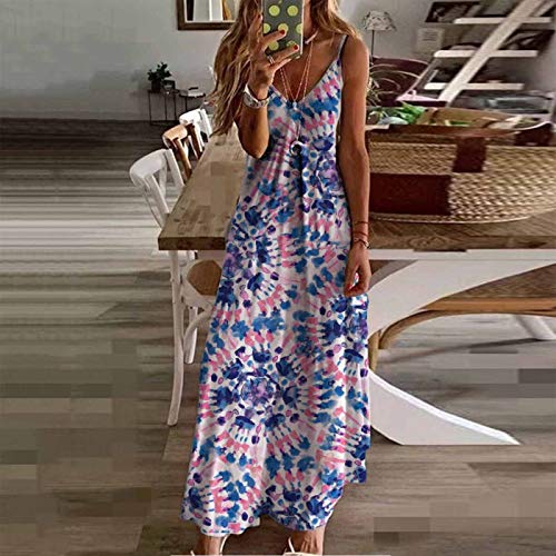 Boho Dress for Women Loose Plain Maxi Dresses Casual Tie-dye