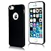 iPhone 5 5s Case,CLOUDS [Jelly Colorful Series] Ultra Slim Lightweight Classic Design Durable Soft Rubber TPU Silicone Gel New Simple Case Cover for iPhone 5s/5 - with a HD Protector - Black