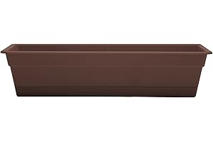 Bloem Living Dura Cotta Window Box Planter, 24", Chocolate