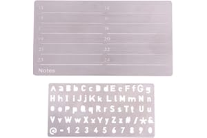 CashMuch Stainless Steel Tiny Letter Stencil 0.3 mm for Journaling Calligraphy Pyrography DIY Crafting with Uppercase Lowerca