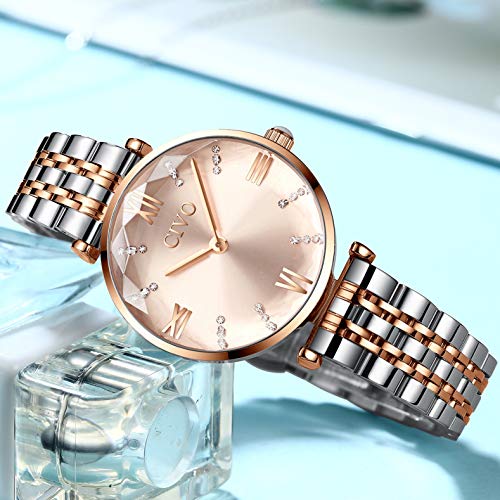 CIVO Damen Uhren Wasserdicht Minimalistisch Armbanduhr Damen Uhr Edelstahlarmband Silber Mode Kleid Elegant Beiläufig Designer Quarzuhr Business Elengate für Damen