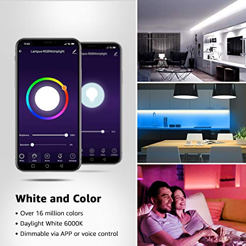 LE Rgbw LED Strip Lights, WiFi Smart Waterproof Color Changing LED Strips, 16.4Ft SMD 5050 LED Tape Light for Bedroom… - Image 3