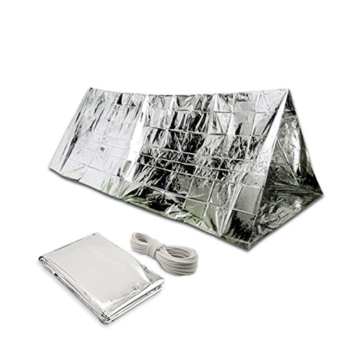 BRAMBLE Herbruikbare Nood Overlevingstent voor 2 Personen (240x150x90cm) met Nylon Touw (540cm) - Slaapzak, Nooddeken… - Image 6