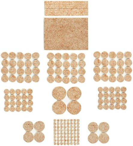 Felt Furniture Pads Stickers By Vipat@Home: Pack Of 181 Felt Floor Protectors For Laminate, Vinyl &amp; Wood Floorings - Beige Pads In Various Sizes &amp; Shapes. Ideal For TV, Chairs, and Tables