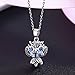 SBLING Blue Owl Pendant Necklace Made with Austrian Crystals