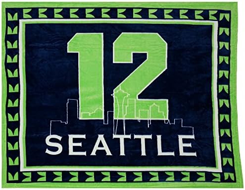 Seattle Football 12th Man Fan Silky Soft Throw Blanket (Landscape 50X60, 12 Seattle Feather)