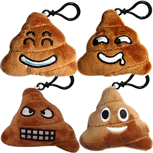 Poop Emoji Keychain Plush Toy Mini Kids' Pillow Set, Emoticon Key Chains Pendant Decoration